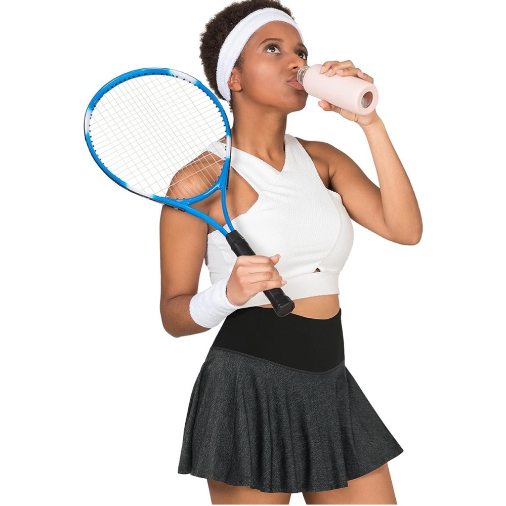 MIRITY Tennis Golf Running Active Skorts Skirts for Women 7 Pockets Black Gray